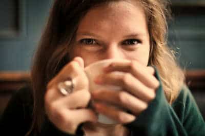 woman drinking tea