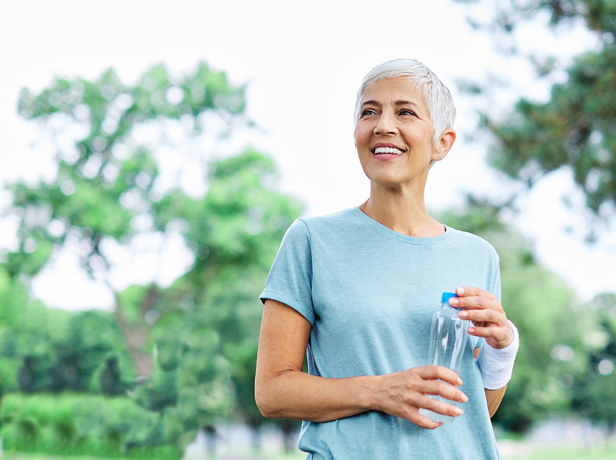 Active woman outside in a park